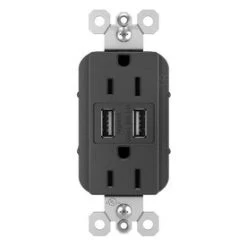 Legrand Radiant Black 15-Amp Decorator Tamper Resistant Residential Usb Outlet