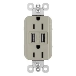 Legrand Radiant Nickel 15-Amp Decorator Tamper Resistant Residential Usb Outlet