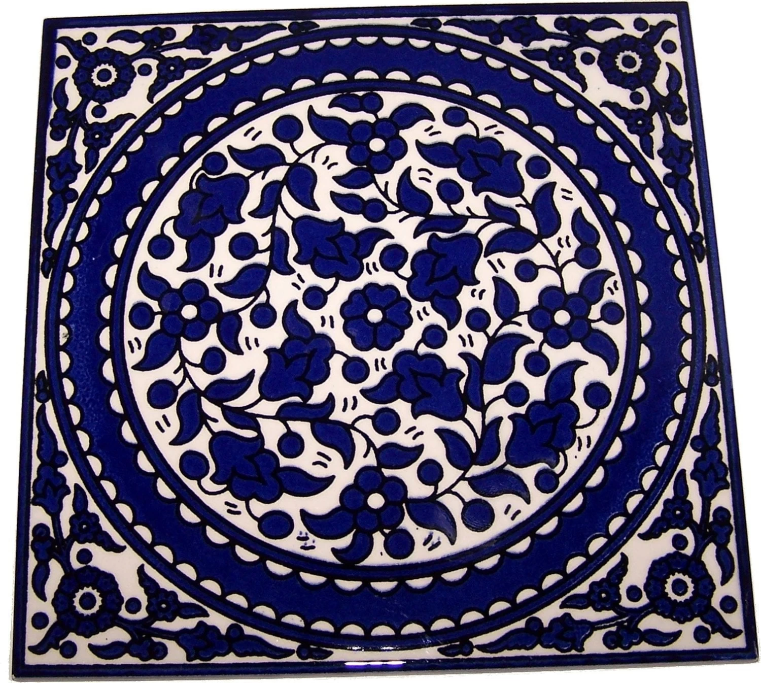 Modular Hand Painted Tile From Jerusalem Model X - 6 Inches - Asfour Outlet Trademark 3 Modular Hand Painted Tile From Jerusalem Model X - 6 Inches - Asfour Outlet Trademark