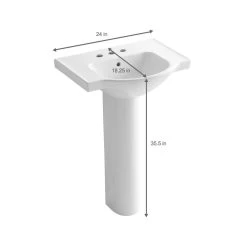 KOHLER Veer 24 In. Vitreous China Pedestal Combo Bathroom Sink In White With Overflow Drain -Master Lock Store 80c7232ef27e38e2a596da73e05adf89 1800x1800