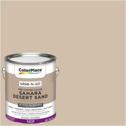 ColorPlace Pre Mixed Ready To Use, Interior Paint, Sahara Desert Sand, Satin Finish, 1 Gallon