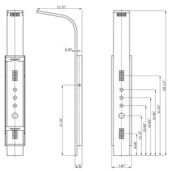 AKDY 58-in Stainless Steel 2-Spray Shower Panel System (Valve Included) -Master Lock Store 810764023746 10486342 1800x1800