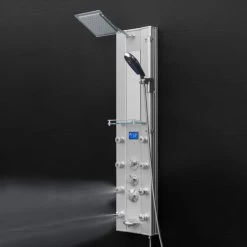 AKDY 51-in Aluminum 8-Spray Shower Panel System (Valve Included) -Master Lock Store 810764026020 10485840 1800x1800