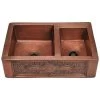 MR Direct 33.25-in X 22.25-in Copper Double Offset Bowl Tall (8-in Or Larger) Drop-In Apron Front/Farmhouse Commercial/Residential Kitchen Sink -Master Lock Store 817299012627 1800x1800