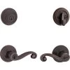 Kwikset Lido Venetian Bronze Smartkey Single-Cylinder Deadbolt Universal Keyed Entry Door Handle Combo Pack (1 Handle And 1 Deadbolt)