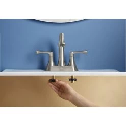 KOHLER Lilyfield Brushed Nickel 2-Handle 4-in Centerset WaterSense Bathroom Sink Faucet With Drain -Master Lock Store 885612574589 08289406 1800x1800