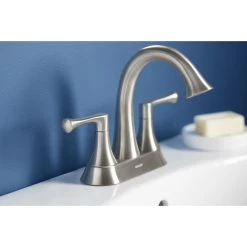 KOHLER Lilyfield Brushed Nickel 2-Handle 4-in Centerset WaterSense Bathroom Sink Faucet With Drain -Master Lock Store 885612574589 08393773 1800x1800