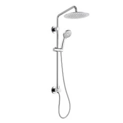 SeaBreeze 4-Spray Patterns 2.5 GPM 8 In. Wall Mount Dual Shower Heads In Chrome