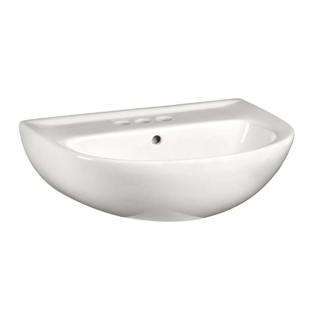 American Standard Evolution 5-1/2 In. Pedestal Sink Basin With 4 In. Faucet Centers In White 3 American Standard Evolution 5-1/2 In. Pedestal Sink Basin With 4 In. Faucet Centers In White