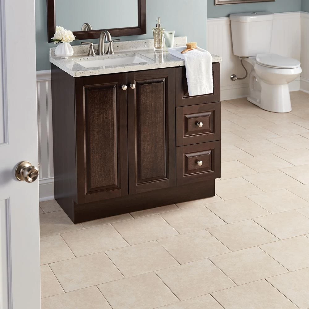 TrafficMaster Laguna Bay 12 In. X 12 In. Cream Ceramic Floor And Wall Tile (14.53 Sq. Ft. / Case) 7 TrafficMaster Laguna Bay 12 In. X 12 In. Cream Ceramic Floor And Wall Tile (14.53 Sq. Ft. / Case) - Image 5