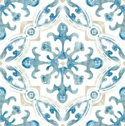 FloorPops Virgin Vinyl Blue FP3299 Tuscan Peel & Stick Floor Tiles