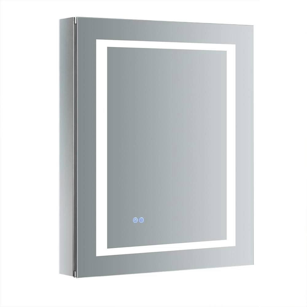 Spazio 24 In. W X 30 In. H Recessed Or Surface Mount Medicine Cabinet With LED Lighting, Mirror Defogger And Right Hinge 3 Spazio 24 In. W X 30 In. H Recessed Or Surface Mount Medicine Cabinet With LED Lighting, Mirror Defogger And Right Hinge