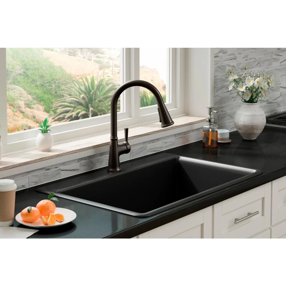 Tyne Single-Handle Pull-Down Sprayer Kitchen Faucet In Oil-Rubbed Bronze 5 Tyne Single-Handle Pull-Down Sprayer Kitchen Faucet In Oil-Rubbed Bronze - Image 3