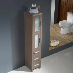 Fresca Torino 12"W X 15"D X 68-1/8"H Gray Oak Linen Cabinet -Master Lock Store FST6260GO 2 1623c902 a163 4a83 96e3 fc5ff49836cc 1800x1800