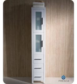 Fresca Torino 12"W X 15"D X 68-1/8"H White Linen Cabinet -Master Lock Store FST6260WH 3 1800x1800