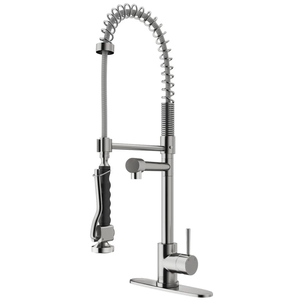 Zurich Single-Handle Pull-Down Sprayer Kitchen Faucet With Deck Plate In Matte Black 12 Zurich Single-Handle Pull-Down Sprayer Kitchen Faucet With Deck Plate In Matte Black - Image 10
