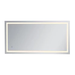 Timeless Home 36 In. H X 72 In. W Single Contemporary Rectangular Aluminum Lighted LED Mirror In Silver(Color Changing)
