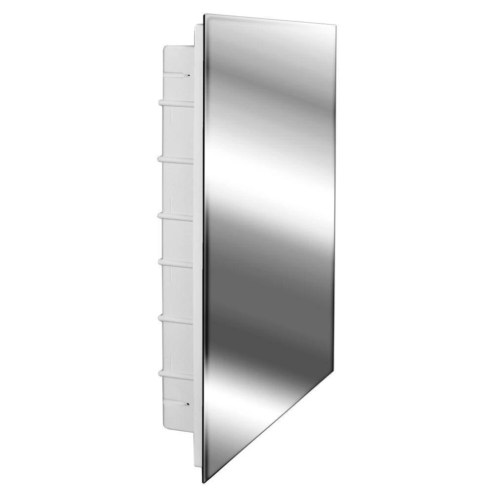 Media 16 In. X 36 In. X 3-1/2 In. Frameless Recessed 1-Door Medicine Cabinet With 12-Shelves And Polished Edge Mirror 3 Media 16 In. X 36 In. X 3-1/2 In. Frameless Recessed 1-Door Medicine Cabinet With 12-Shelves And Polished Edge Mirror