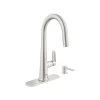 Veletto Single-Handle Pull-Down Dual Sprayer Kitchen Faucet With Soap Dispenser In SuperSteel InfinityFinish