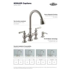 Capilano 2-Handle Bridge Farmhouse Pull-Down Kitchen Faucet With Soap Dispenser And Sweep Spray In Vibrant Stainless 15 Capilano 2-Handle Bridge Farmhouse Pull-Down Kitchen Faucet With Soap Dispenser And Sweep Spray In Vibrant Stainless -Master Lock Store b612445f38ba02d54176df2e642d0462 1800x1800