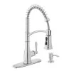 Mandouri Single-Handle Spring Pull Down Kitchen Faucet With TurboSpray, FastMount And Soap Dispenser In Stainless Steel -Master Lock Store bc16f335040d61f9044c0bc27f8189cc 1800x1800