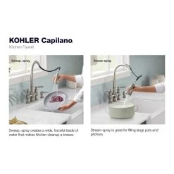 Capilano 2-Handle Bridge Farmhouse Pull-Down Kitchen Faucet With Soap Dispenser And Sweep Spray In Vibrant Stainless 17 Capilano 2-Handle Bridge Farmhouse Pull-Down Kitchen Faucet With Soap Dispenser And Sweep Spray In Vibrant Stainless -Master Lock Store bc9d5db3fb7962d4ebc125ad458c5607 1800x1800
