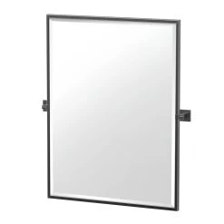 Elevate 32.5 In. X 27.63 In. Framed Rectangle Mirror In Matte Black