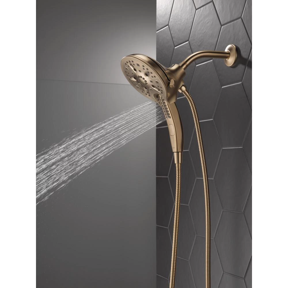 In2ition 5-Spray 6.06 In. Wall Mount Dual Shower Heads With H2Okinetic Technology In Champagne Bronze 13 In2ition 5-Spray 6.06 In. Wall Mount Dual Shower Heads With H2Okinetic Technology In Champagne Bronze - Image 11