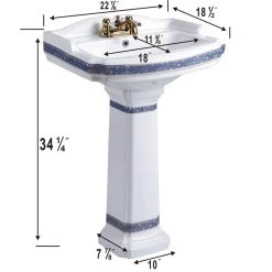 India Reserve 22-7/8 In. Pedestal Combo Bathroom Sink In White Vessel Sink Basin With Blue And Gold Design Overflow -Master Lock Store c80e1df66eabcabcc90833527c59b7a6 1800x1800