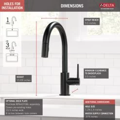 Trinsic Single-Handle Pull-Down Sprayer Kitchen Faucet With MagnaTite Docking In Matte Black -Master Lock Store d20aada934bd6b76f7d366b9d5c6d840 1800x1800