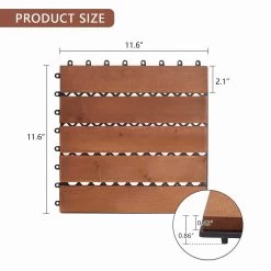 Kinbor 12'' X 12'' Patio Pavers Wood Interlocking Flooring Deck 10 Packs Tiles Brown Painted -Master Lock Store d2263be2 e778 462f a1de cac48063ee3b.19e4eafdd005c3c50dd1b19942c8f9ad 1800x1800