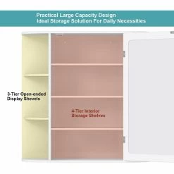 6.5 In. X 25 In. X 26 In. White Multipurpose Wall Surface Mount Bathroom Storage Medicine Cabinet With Mirror -Master Lock Store d91ed73f09a5cd6b3120bea0d34ab6f9 1800x1800