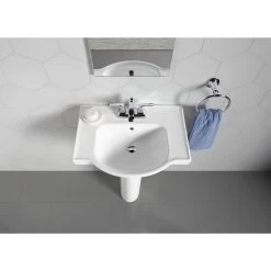 KOHLER Veer 24 In. Vitreous China Pedestal Combo Bathroom Sink In White With Overflow Drain -Master Lock Store db64ad29b1628848fdd4e058e66ce1d4 1800x1800