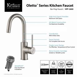 Oletto Single-Handle Kitchen Bar Faucet In Spot-Free Stainless Steel -Master Lock Store e633887c85527bc89477b7d1d6305042 1800x1800