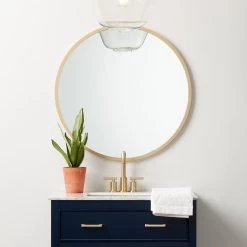 24 In. X 24 In. Rubber Framed Round Bathroom Vanity Mirror In Matte Gold -Master Lock Store e9adb7fd59e0a7b8a31bf2946b9fb079 ab45de40 213b 4ae8 9993 d7ee1afe3367 1800x1800