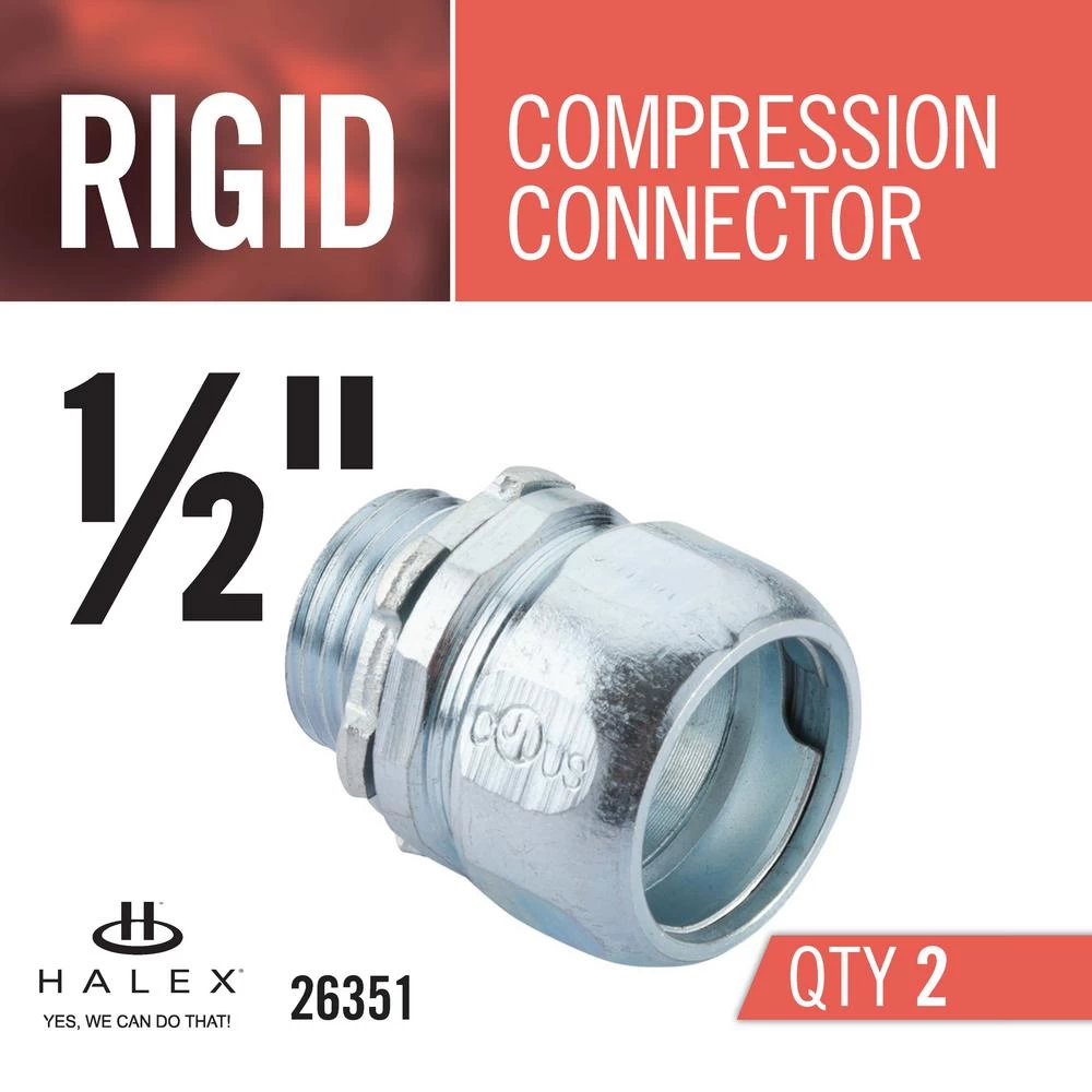 1/2 In. Rigid Compression Connector (2-Pack) 6 1/2 In. Rigid Compression Connector (2-Pack) - Image 4