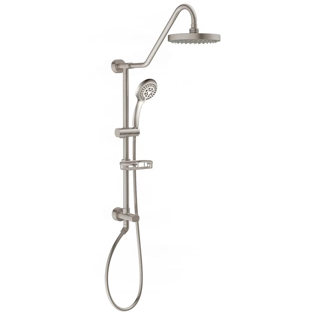 6-spray 8 In. Dual Shower Head And Handheld Shower Head With Low Flow In Brushed Nickel 3 6-spray 8 In. Dual Shower Head And Handheld Shower Head With Low Flow In Brushed Nickel