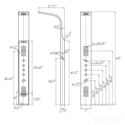 63 In. 2 Massage Spray Shower Panel System In Stainless Steel With Rainfall Shower Head And Shower Wand -Master Lock Store eedfb688281b47237401a49c652c596f 1800x1800