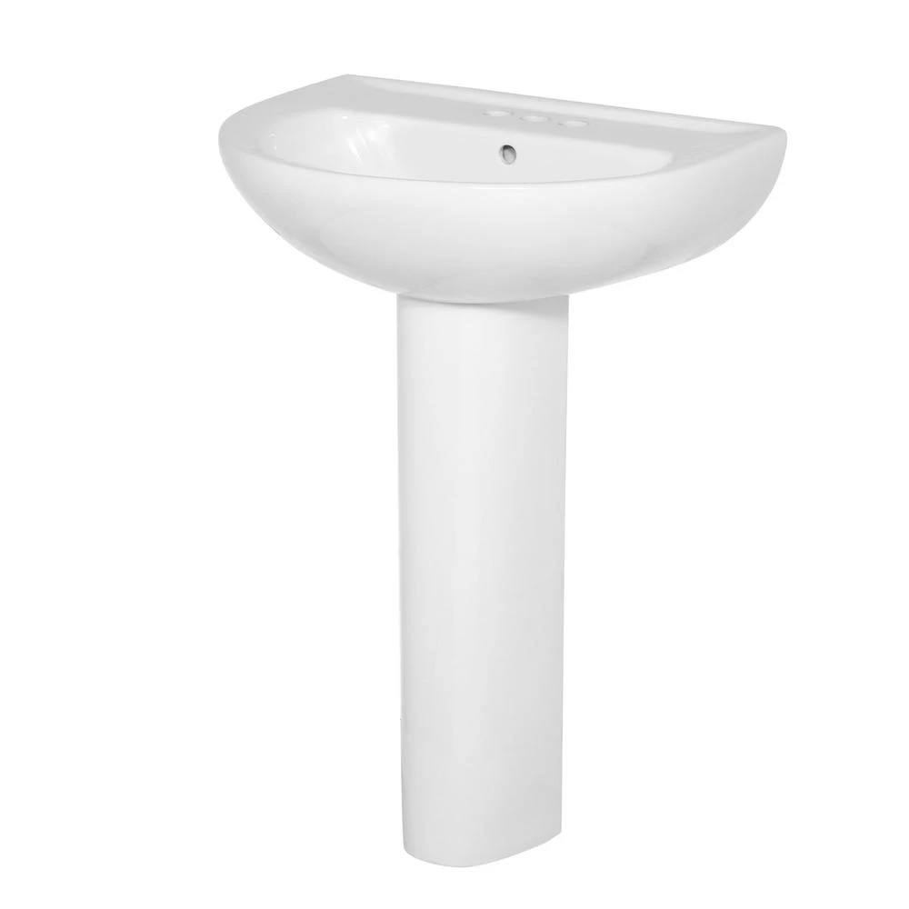American Standard Evolution Pedestal Combo Bathroom Sink With 4 In. Centers In White 4 American Standard Evolution Pedestal Combo Bathroom Sink With 4 In. Centers In White - Image 2