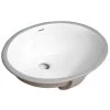 Boyel Living 13 In. X 11 In. Bathroom Ceramic Sink Oval Lavatory Undercounter In White,