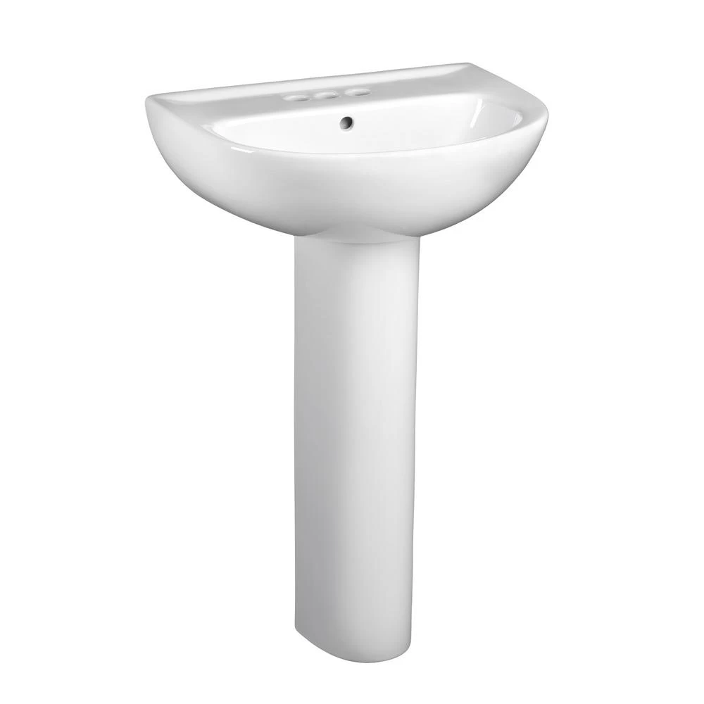 American Standard Evolution Pedestal Combo Bathroom Sink With 4 In. Centers In White 3 American Standard Evolution Pedestal Combo Bathroom Sink With 4 In. Centers In White
