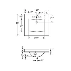 Contour 49 In. W X 22 In. D Solid Surface Vanity Top With Sink In White -Master Lock Store fbbc88acb696f4e22abf3986dbc6562b 1800x1800