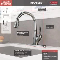 Leland Single-Handle Pull-Down Sprayer Kitchen Faucet W/ShieldSpray And MagnaTite Docking In Arctic Stainless -Master Lock Store fea8a88d1d33e43c1417159697e702cc 1800x1800